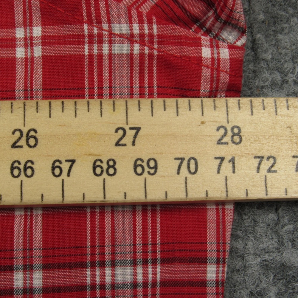 Wrangler Shirt Men Extra Extra Large Red Plaid Pearl Snap Western Cowboy Country - Picture 6 of 7